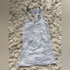 Lululemon cool racerback tank top luxtreme white camo